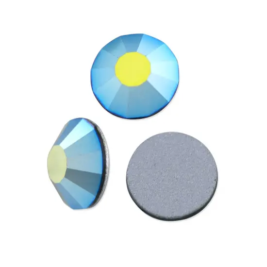 Preciosa Crystal VIVA12 Flat Back Rhinestone 3mm (SS12) Jet AB (Package of 50) {1}