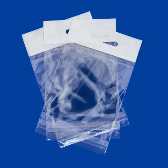 Resealable Polypropylene Bags with Hanging Header 3x3" (Package of 100) {2}