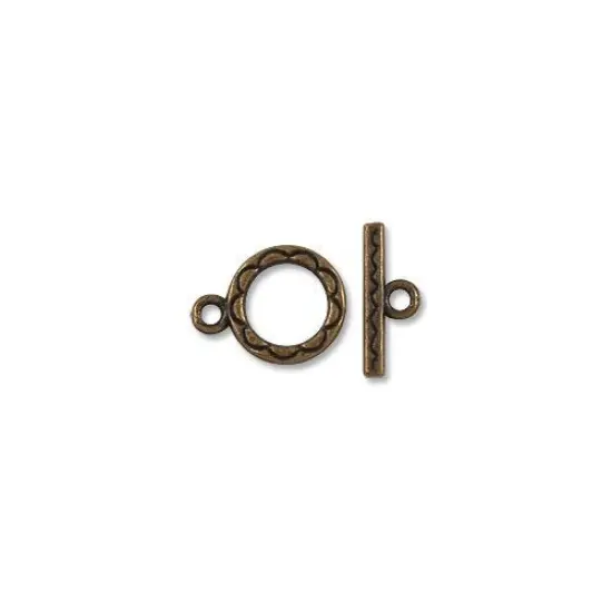 Clasp - Toggle 12mm Base Metal Antique Copper Plated (1-Pc) {1}