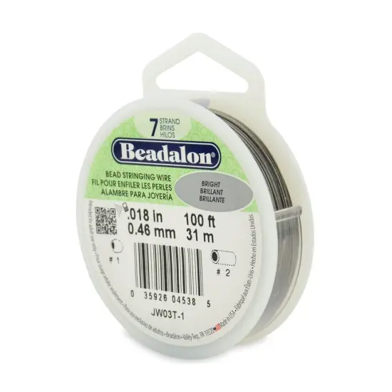 Beadalon Wire .018" 100ft Bright Silver 7 Strand {1}