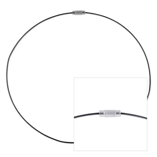 JewelrySupply Cable Necklace with Twist Clasp 17.5" Black (1-Piece) {1}