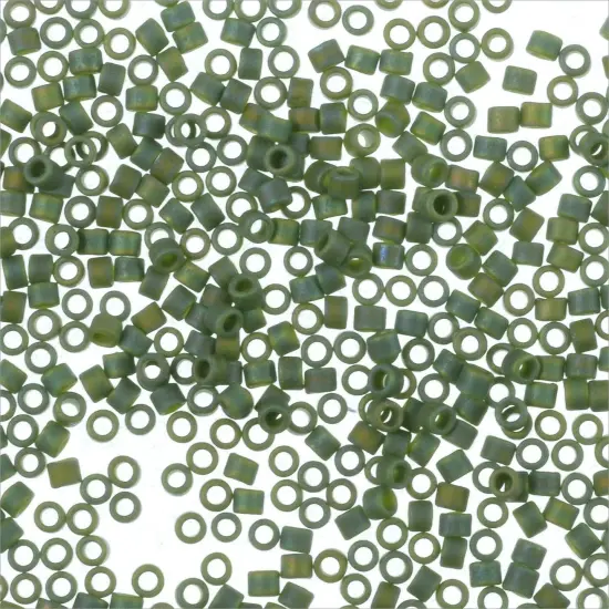Miyuki Delica Seed Bead 11/0 Matte Olive Green AB {3}