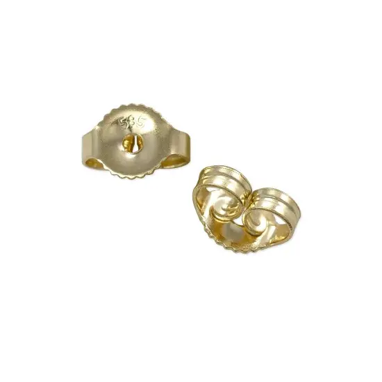 ewelrySupply Earring Backs Medium Weight 14 Karat Solid Yellow Gold (1 Pair of Earring Backs) {1}