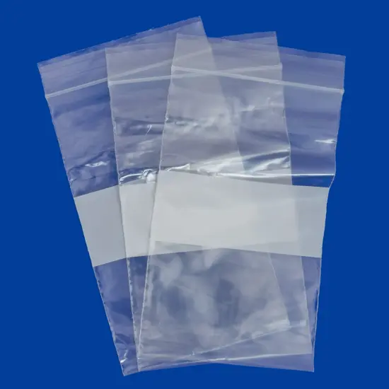 Plastic Ziplock Bag with White Block 4x6 (Package of 100) {2}