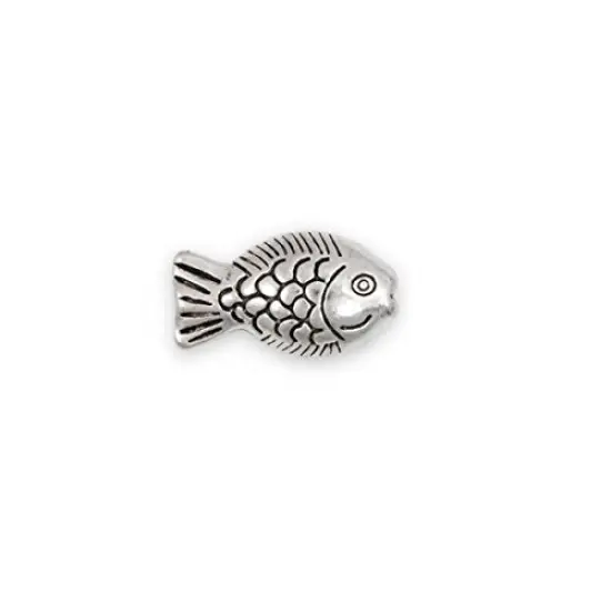 Fish Bead 17x9mm Pewter Antique Silver Plated (1-Piece) {1}