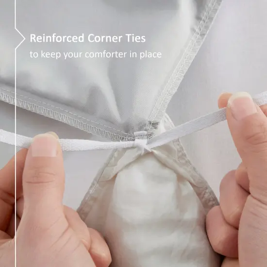 Nestl Double Brushed Microfiber Duvet Cover Set Light Gray {5}