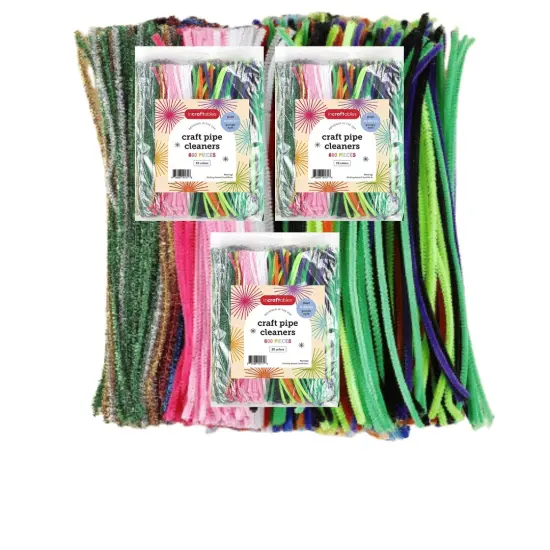 3 PACK - Incraftables 600pcs Pipe Cleaners Craft Supplies Set (20 Colors). Best Thick Fuzzy Chenille Stems Sticks with Googly Eyes. Colorful & Assorted Bulk Pipecleaners for DIY Arts & Crafts (12 inch Long) {1}