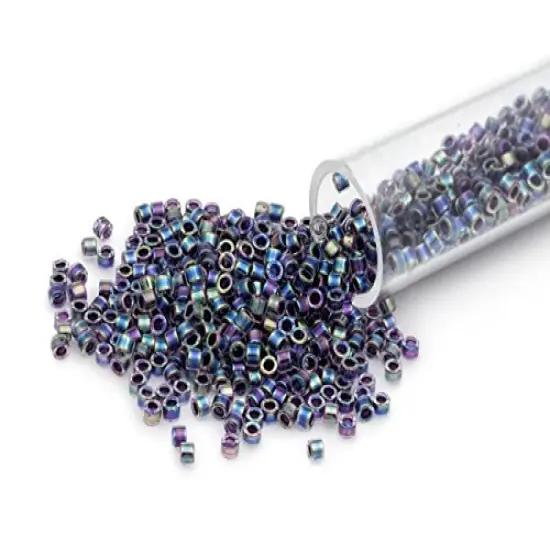 Miyuki Delica Seed Bead 11/0 Purple Iris AB Transparent {3}