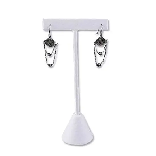 Earring T Bar 5-3/4" White {1}