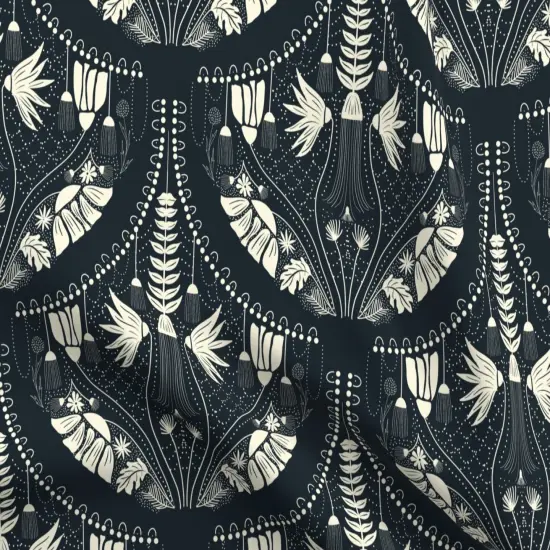 Various Fabrics by the Yard or Fat Quarter Dark Damask Large Scale Victorian Traditional Moody Gothic Custom Printed Fabric by Spoonflower {5}