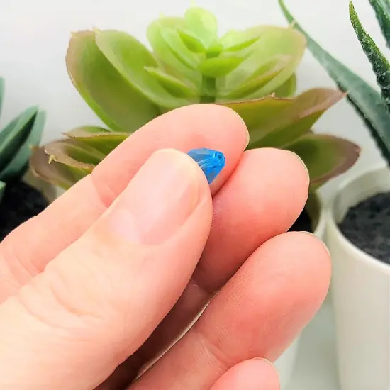 4, 20 or 50 Pieces: 6x8 mm Teardrop Aqua Blue Imitation Crystal December Birthstone Beads {4}