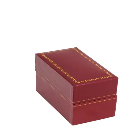 3x4" Red Leatherette Cartier Style Jewelry Gift Box with Gold Trim for Bangles, Watches or Bracelets {2}