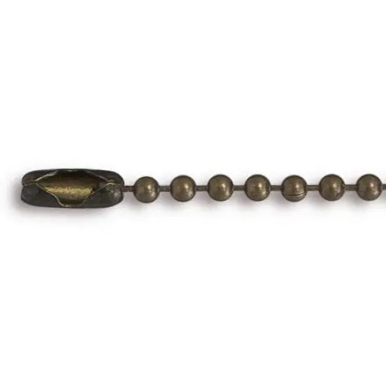 Ball Chain 2.4mm with Connector Stainless Steel Brass Oxide (30" Length) {1}
