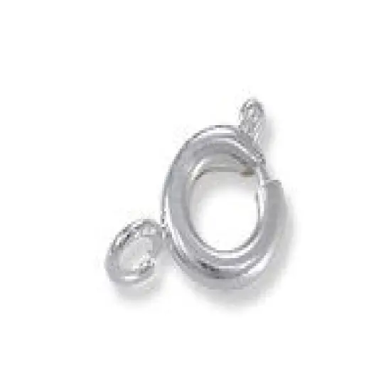 Clasp - Spring Ring 6mm Silver Plated (10-Pcs) {1}