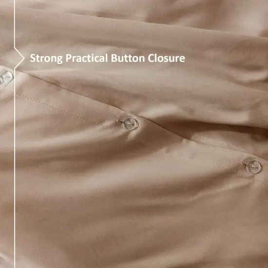 Nestl Double Brushed Microfiber Duvet Cover Set Taupe {6}