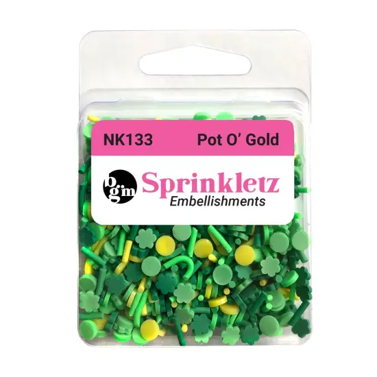 Buttons Galore Sprinkletz Embellishments for Crafts, Tiny Polymer Clay Shapes & Unique Designs - Pot O Gold - 3 Pack {2}