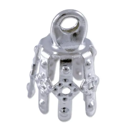 Bell Caps Jewelry Findings - 10mm Silver Color (10-Pcs) {1}