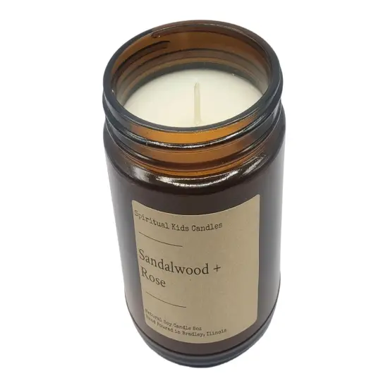 Sandalwood & Rose Soy Candle 8oz 35-40 Hours Hand Poured with All Natural Soy Wax and Fragrant/Essential Oils! {5}