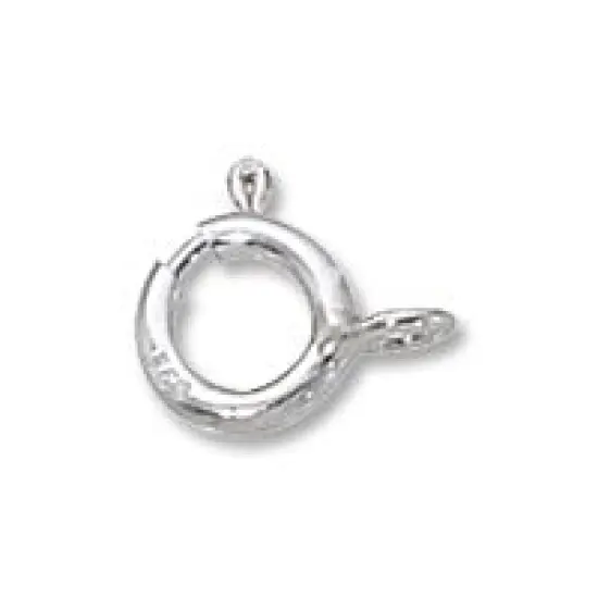 Spring Ring Clasp 6mm w/Closed Ring Sterling Silver (1-Pc) {1}