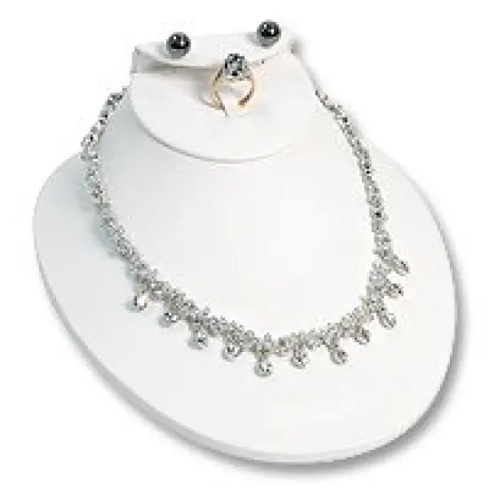 Low Profile Combination Jewelry Display Bust 4" Tall White {1}