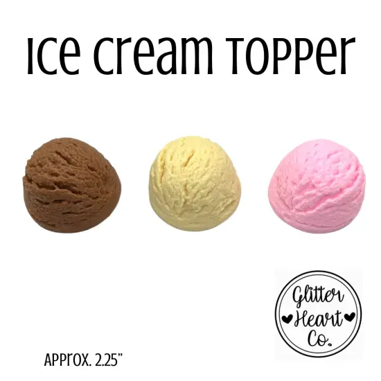 Fake Ice Cream Topper by Glitter Heart Co.&trade; Strawberry {1}