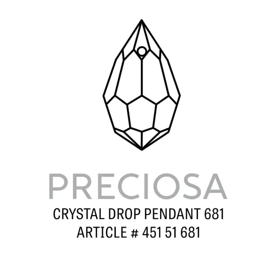 Preciosa Crystal 681 Drop Pendant 10x6mm Topaz (Package of 5) {2}