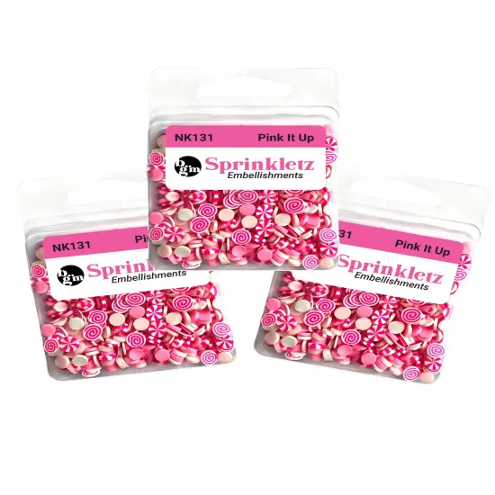 Buttons Galore Colorful Polymer Clay Embellishments for Craft Scrapbooks Cardmaking (Pink It Up, 1,800 Pieces - 36 Grams) {1}