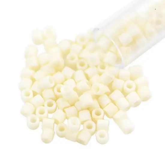 Miyuki Delica Seed Bead 8/0 Matte Opaque Glazed Luster Ivory {1}