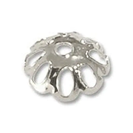 JewelrySupply Bead Cap 7mm Silver Color (10-Pcs) {1}