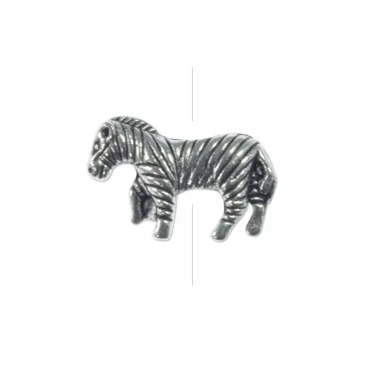 Zebra Bead 12x18mm Pewter Antique Silver Plated (Package of 1) {1}