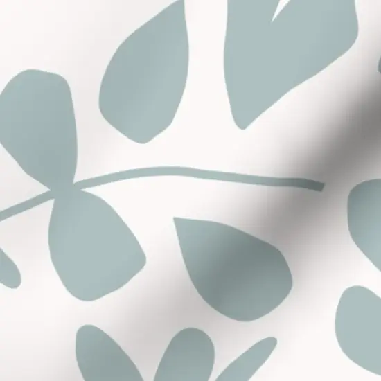 Various Fabrics by the Yard or Fat Quarter Duck Egg Blue Modern Floral Silhouette Pressed Flowers Botanical Boho Chic Large Scale Custom Printed Fabric by Spoonflower {7}