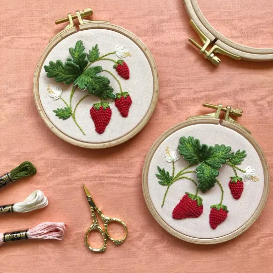 MCreativeJ Stumpwork Strawberries - Intermediate 3D Hand Embroidery DIY Craft Kit {4}