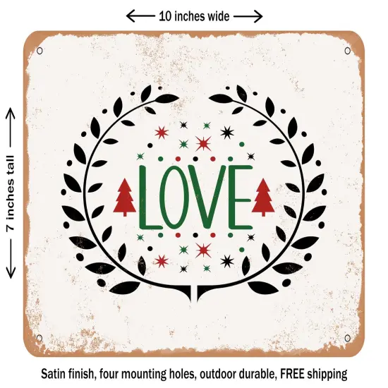 DECORATIVE METAL SIGN - Love - 21 - Vintage Rusty Look {1}