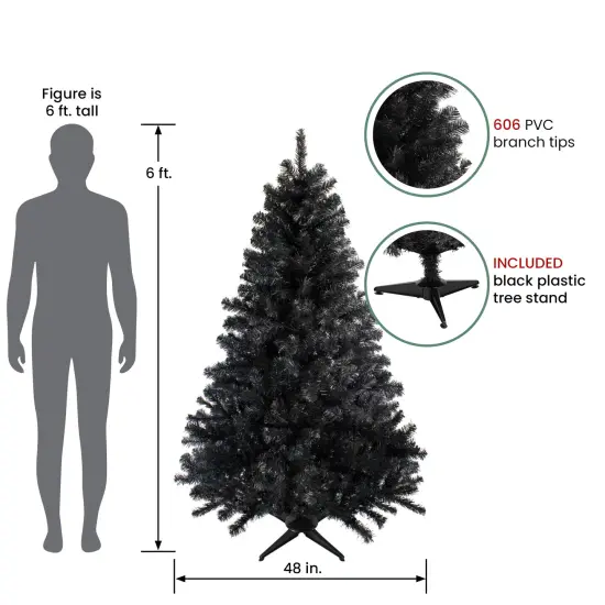 Northlight Full Colorado Spruce Artificial Halloween Tree - 6' - Black - Unlit {7}
