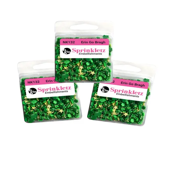 Buttons Galore Sprinkletz Embellishments for Crafts, Tiny Polymer Clay Shapes & Unique Designs - Erin Go Bragh- 3 Pack {1}
