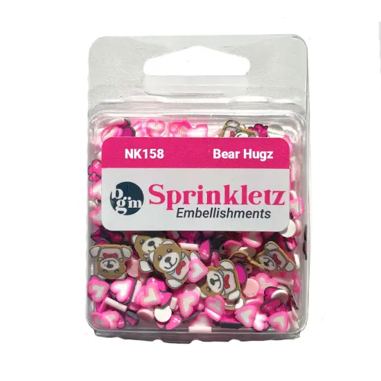 Buttons Galore Sprinkletz Embellishments for Crafts, Tiny Polymer Clay Shapes & Unique Designs - Bear Hugz- 3 Pack {3}