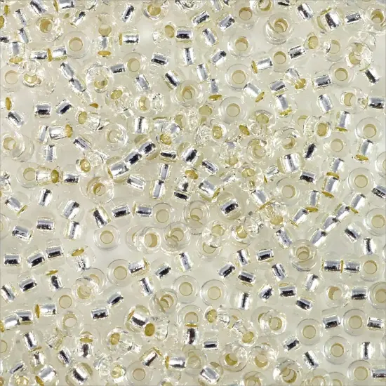 Miyuki Round Rocaille Seed Bead 15/0 Silver Lined Crystal {2}