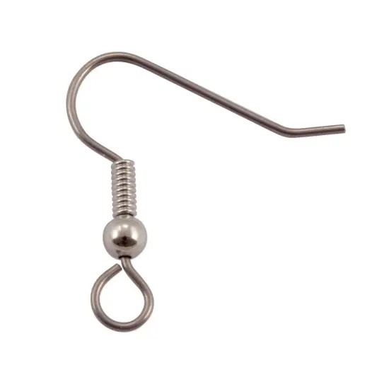 French Hook Ear Wire with Large Loop 21x20mm Surgical Stainless Steel Fish Hooks (Package of 10) {1}