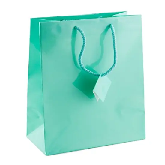 Gift Bag Medium Glossy Teal Blue (Package of 20) {1}