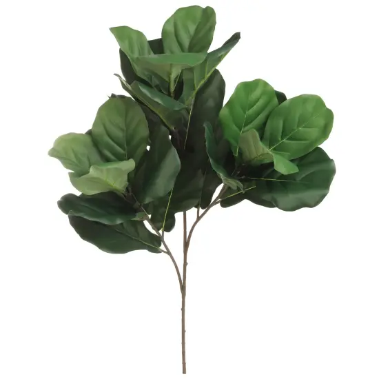 Box of 12: 34" Fiddle Leaf Branch Spray, 24 Realistic Silk Leaves, Indoor Use, Tree Branches, Floral Arrangements, Parties & Events, Home & Office Decor, Floral Home by Artificial Flowers {1}