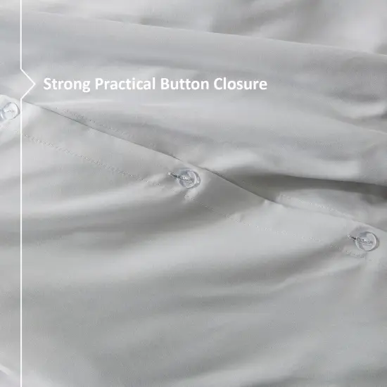 Nestl Double Brushed Microfiber Duvet Cover Set Light Gray {6}