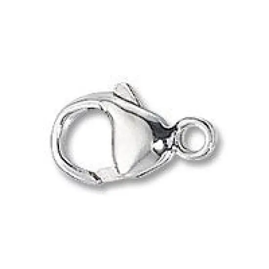 JewelrySupply Lobster Clasp w/Soldered Closed Ring 13.5x7mm Sterling Silver (1-Pc) {1}
