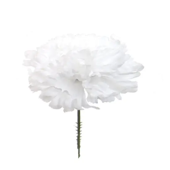 Box of 100: White Silk Carnation Picks by Floral Home&reg;, Floral Home by Artificial Flowers {1}