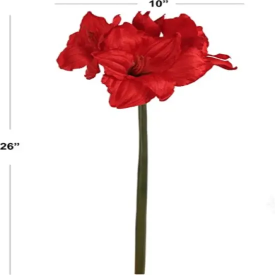 Set of 24 Striking 26" Red Amaryllis Flowers - Artificial Indoor/Outdoor Floral Decor for Home, Office, and Events, Floral Home by Artificial Flowers {2}