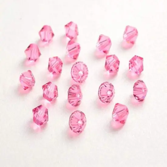 50pcs Authentic Preciosa 6mm Faceted Bicone Crystal Beads Pink Rose Compatible with Swarovski Crystals 5301/5328 Pre-B637 {4}
