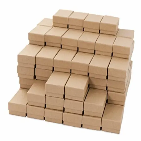 JewelrySupply Kraft Cotton Filled Jewelry Box #21 (Case of 100) {1}