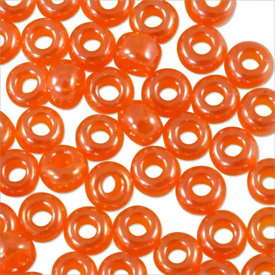 Miyuki Round Rocaille Seed Bead 8/0 Transparent Luster Orange {2}