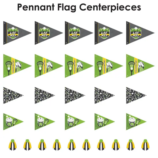 Big Dot of Happiness Lax to the Max Lacrosse Triangle Party Photo Props Pennant Flag Centerpieces Set of 20 {7}