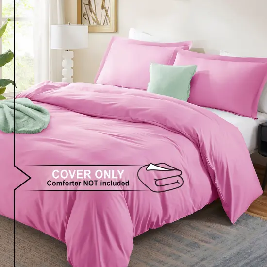Nestl Double Brushed Microfiber Duvet Cover Set Light Pink {2}