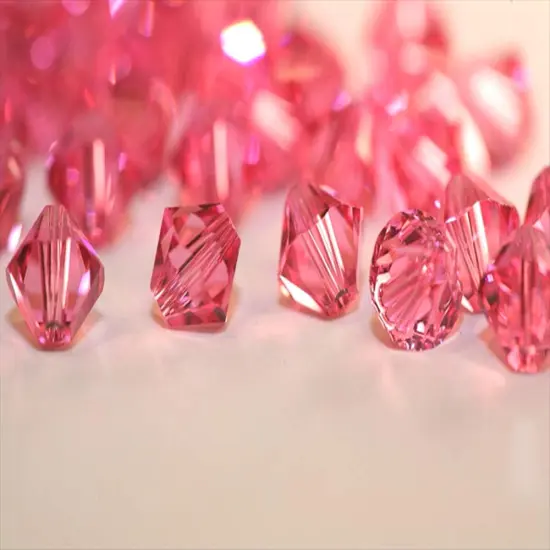 50pcs Authentic Preciosa 6mm Faceted Bicone Crystal Beads Pink Rose Compatible with Swarovski Crystals 5301/5328 Pre-B637 {2}